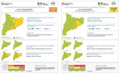 Mapa de precipitacions previstes per aquesta tarda arreu de Catalunya