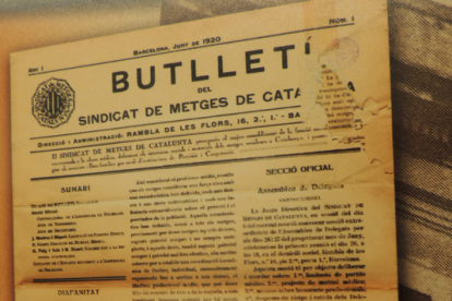 Portada del primer butlletí del Sindicat Metges de Catalunya, editat l'any 1920.