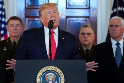 El president dels EUA, Donald Trump, durant el seu discurs sobre l'Iran el 8 de gener del 2020.