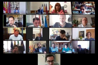 Els 15 alcaldes van reunir-se telemàticament.