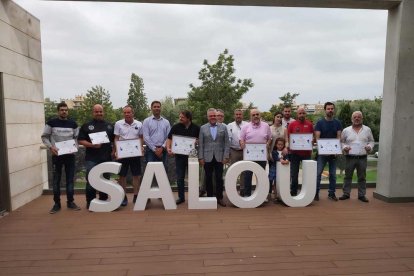 Foto de familia de los restaurantes galardonados por las Jornadas Gastronómicas del Arroz de Salou.