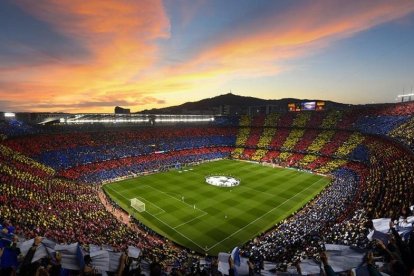 Imatge d'arxiu del Csamp Nou en un partit de la Champions.