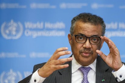 El director general de l'OMS Tedros Adhanom Ghebreyesus en roda de premsa.