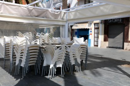 La terrassa d'un bar de Vilanova i la Geltrú