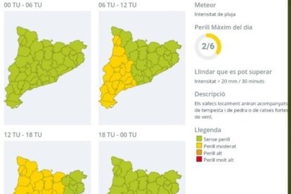 Mapa de predicció de les precipitacions