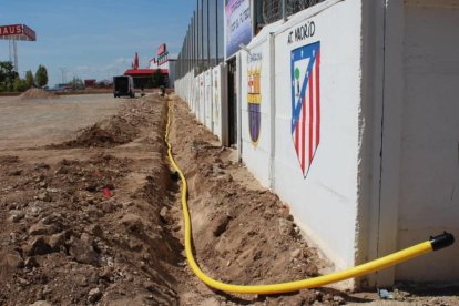 Imatge d'arxiu d'unes obres al camp de futbol de la Floresta.