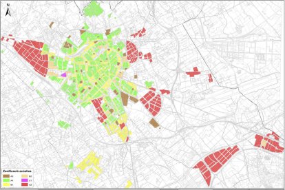 Los niveles acústicos determinados para cada zona del municipio.