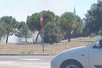 L'incendi s'ha produït al costat de la C-32 a Calafell.