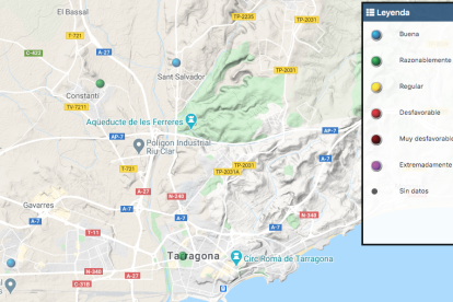 Estado de la calidad del aire en Tarragona.