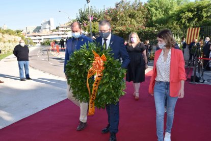 Pau Ricomà, durant l'ofrena floral.