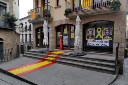 Plano general de la sede de ERC después de la protesta.