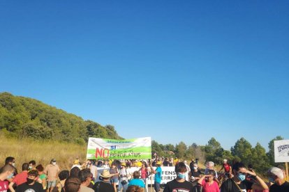 Imatge de la manifestació d'aquesta tarda a Riudecols