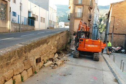 Imatge de les obres a la Riba.