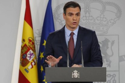 Pedro Sánchez, durant la seva compareixença