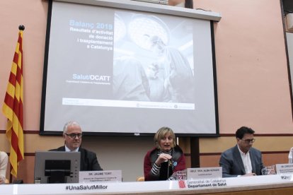 Imagen de la presentación de los datos de la Organización Catalana de Trasplantes (OCATT).