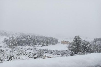 Imagen de la zona entre Prat de Compte y Horta de Sant Joan, en la Terra Alta, este lunes.