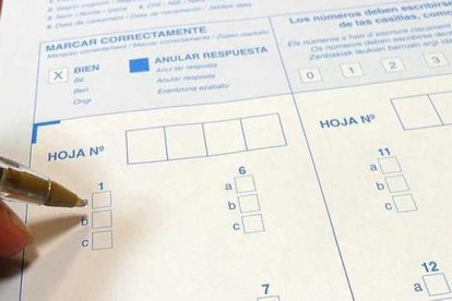 Imagen de un examen teórico de conducir.