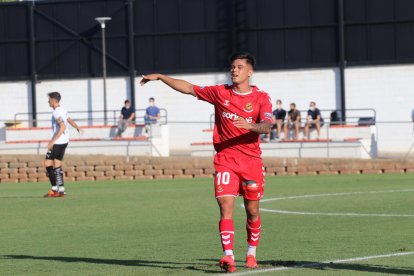 Brugui, durant el Valencia Mestalla-Nàstic-