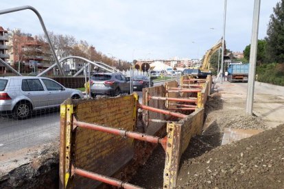 Imagen de las obras en la avenida Salou.