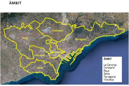 Àmbit geogràfic del Pla Urbanístic Metropolità del Camp de Tarragona.