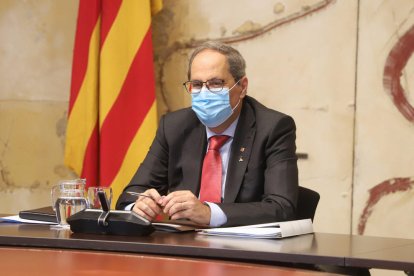 El presidente del Gobierno, Quim Torra, durante la reunión del Consejo Ejecutivo