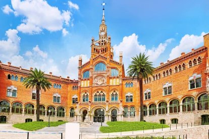 Façana de l'hospital de Sant pau de Barcelona.