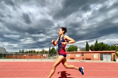 Marta Galimany, durant l'entrenament d'ahir a Valls.