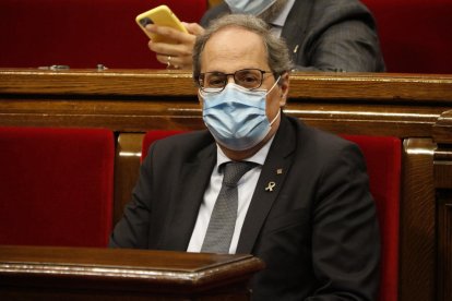 El president de la Generalitat, Quim Torra, durant el ple monogràfic sobre la monarquia.