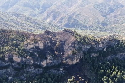 Imagen de la zona afectada por el fuego.