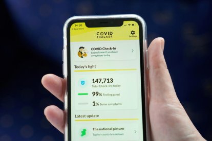 La aplicación COVID Tracker Ireland que se utiliza para el seguimiento de la propagación del coronavirus en Irlanda.
