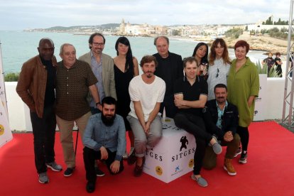 L'equip d''El hoyo' al Festival de Sitges, el 8 d'octubre del 2019