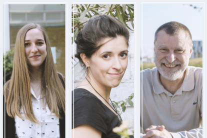 Stefania Alexandra Iakab, María García y Xavier Correig, miembros del grupo de investigación Laboratorio Interdisciplinario de Metabolòmica de la URV, del Departamento de Ingeniería Electrónica.