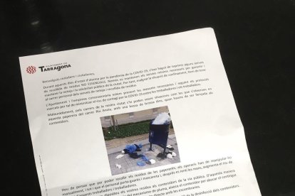 La carta que l'Ajuntament ha enviat aquesta setmana als tarragonins.