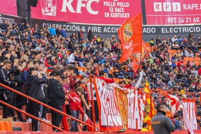 La afición de gol de montaña en el partido de ayer contra el Lleida.