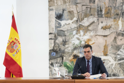 Pedro Sánchez en la reunión de este sábado