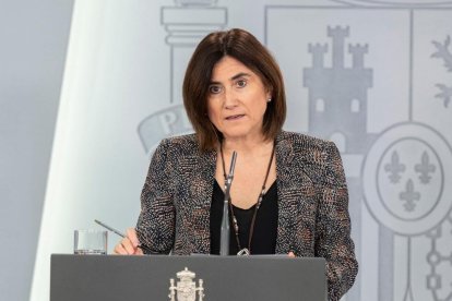 Maria José Sierra en rueda de prensa.