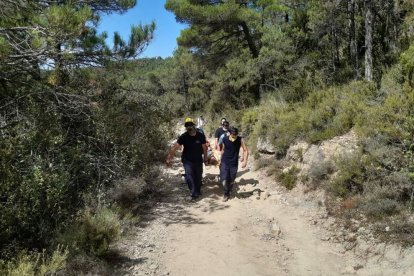 Imatge del rescat de la dona avui a la Febró