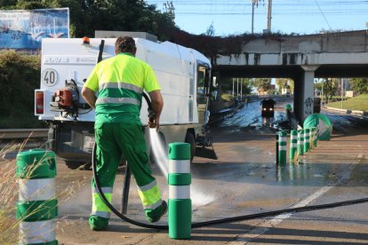 Efectes dels aiguats i tasques dels operaris per tornar a la normalitat a Vilanova i la Geltrú