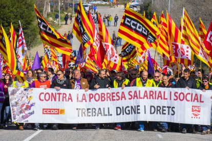 Concentració de piquets dijous passat al matí durant la jornada de vaga al polígon.