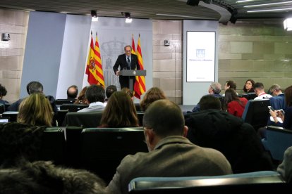 Pla general de Quim Torra a la Moncloa aquest 26 de febrer del 2020.