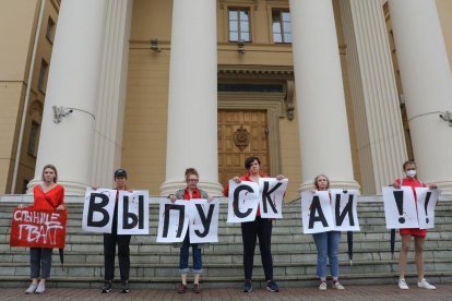 Protesta en la ciudad de Minsk.