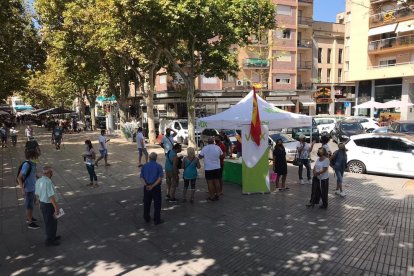 Imagen de la mesa informativa de VOX en la Rambla del Vendrell.