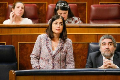 La ministra de Política Territorial, Carolina Darias, durant una sessió de control al Congrés