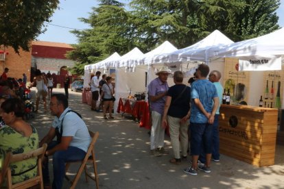 Stands de las bodegas presentes en la 47.ª Fiesta de la Vendimia en l'Espluga de Francolí.