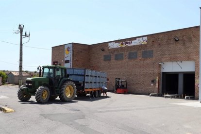 Un tractor en una de las empresas hortofrutícolas donde se han detectado rebrotes de Covid-19 entre sus trabajadores.