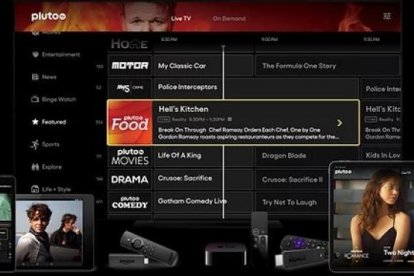 Una recreación de los dispositivos en los que está disponible Pluto TV.