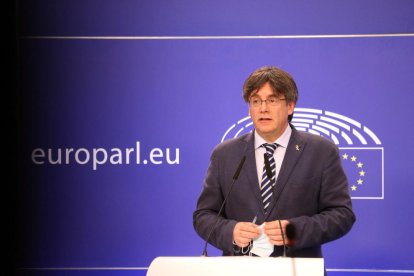 Pla mitjà de l'eurodiputat de Junts Carles Puigdemont.