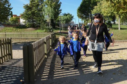 Una imatge d'arxiu de l'experiència a l'Escola Alberich i Casas.