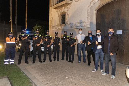 Los agentes de la Guardia Municipal del Morell la noche que se inició el servicio de 24 horas.