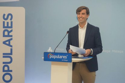 El vicesecretari de Comunicació del PP, Pablo Montesinos, durant una roda de premsa a Màlaga.